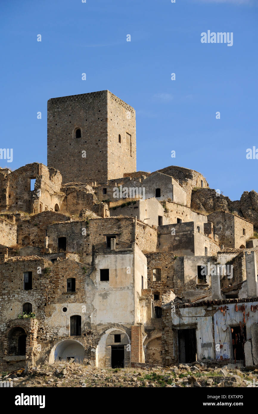 Italia, Basilicata, Craco villaggio abbandonato Foto Stock