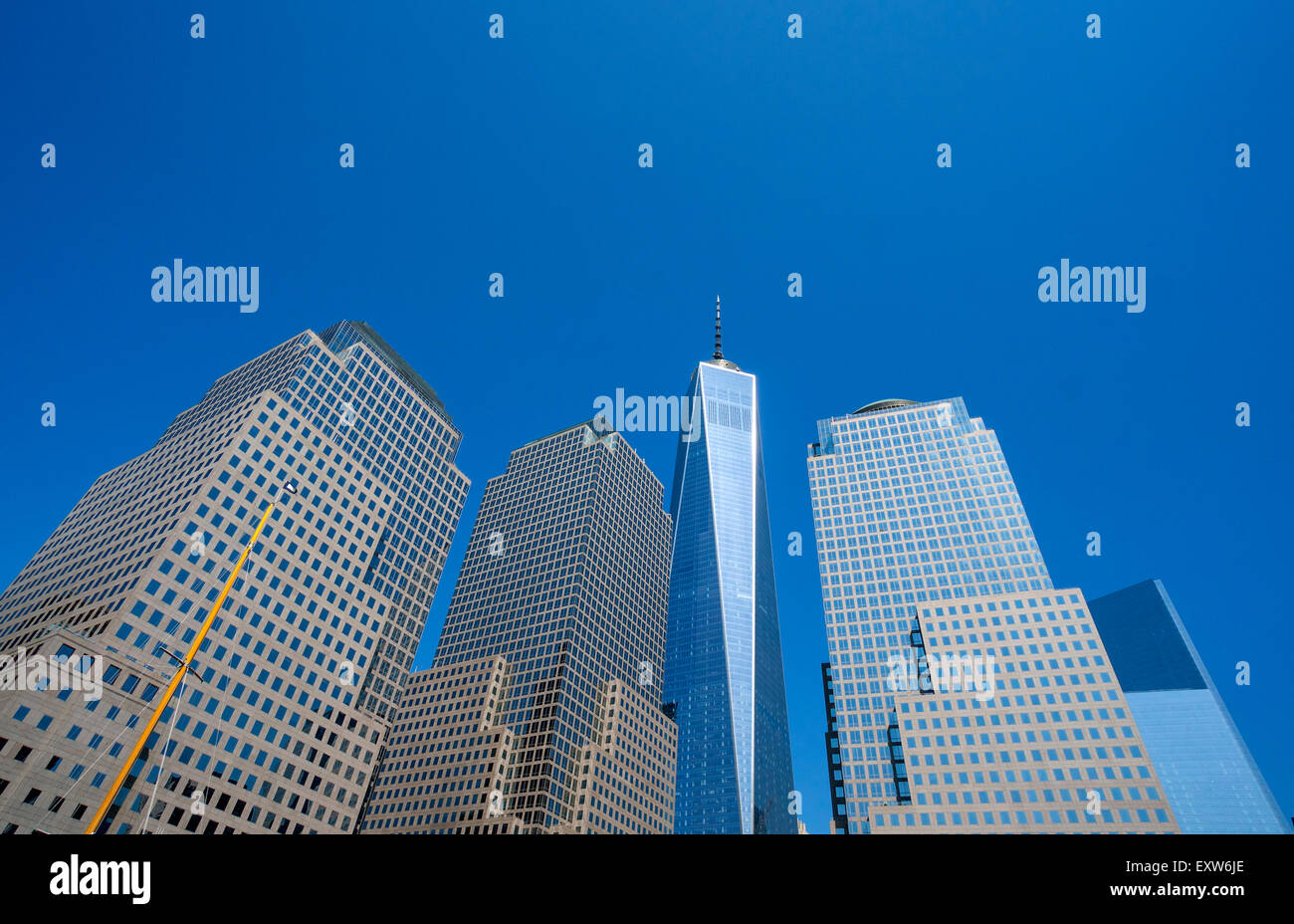 World Financial Center e il Freedom Tower, una torre del World Trade Center a New York City Foto Stock