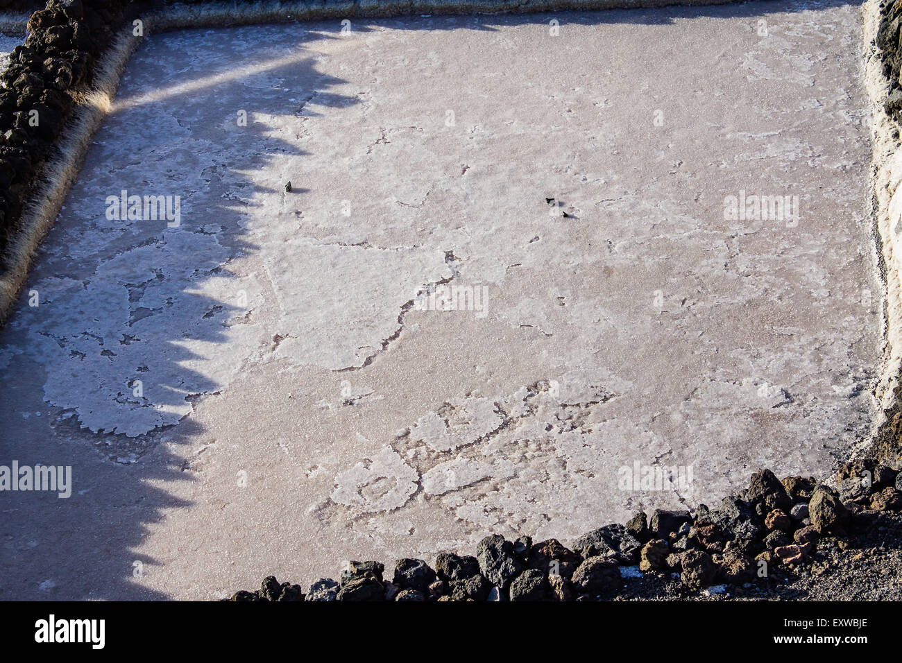 Un primo piano di sale che sono state evaporate lungo le saline di Fuencaliente, La Palma, Spagna. Foto Stock