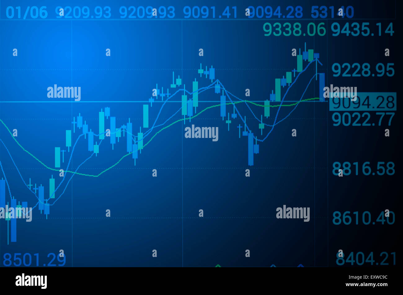 Investimenti, finanze, dati sulla Borsa, Foto Stock