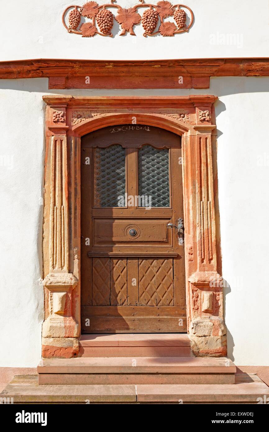 Ornano la porta anteriore in Sankt Martin, Renania-Palatinato, Germania Foto Stock