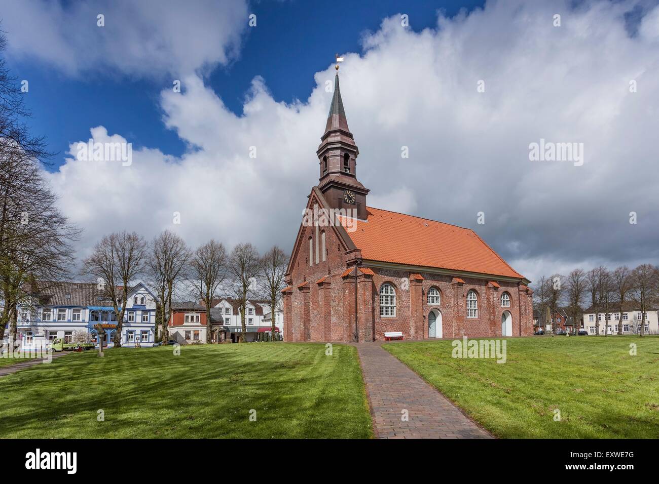 Chiesa di St. Jacobs in Brunsbuettel, Schleswig-Holstein, Germania Foto Stock