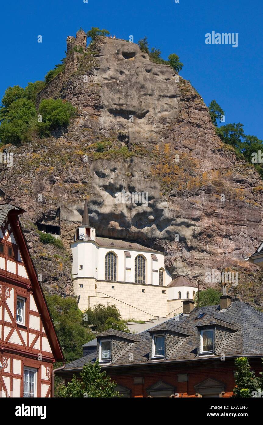Chiesa rupestre, Idar-Oberstein, Renania-Palatinato, Germania Foto Stock