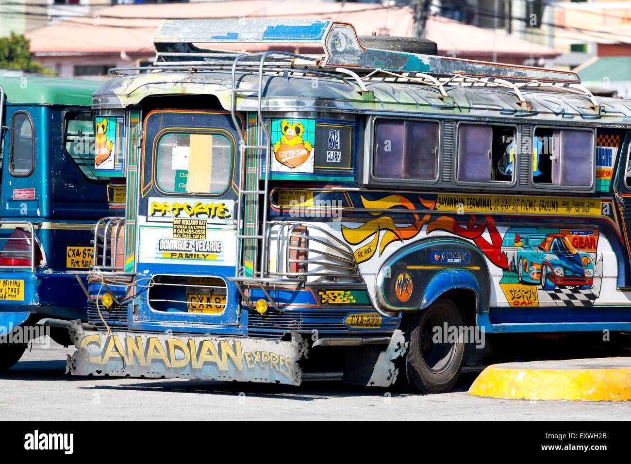 Jeepney, Angeles City, Luzon, Filippine, Asia Foto Stock