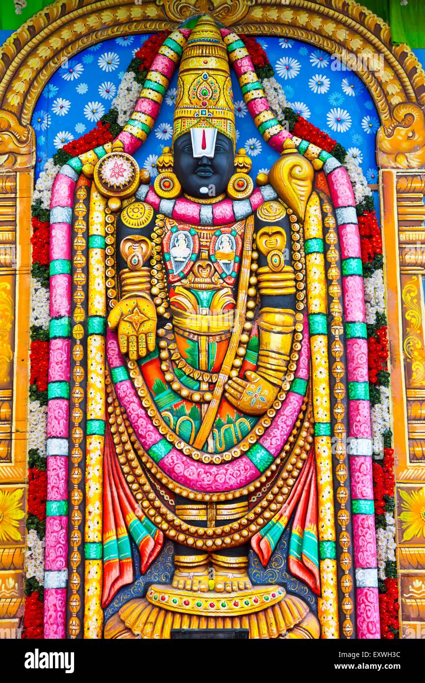 Sri Srinivasa Perumal Temple, Singapore, Asia Foto Stock