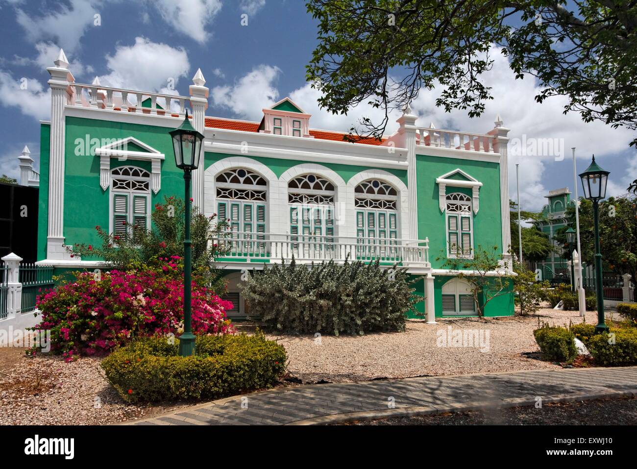 Edificio coloniale, Oranjestadt, Aruba, dei Caraibi Foto Stock