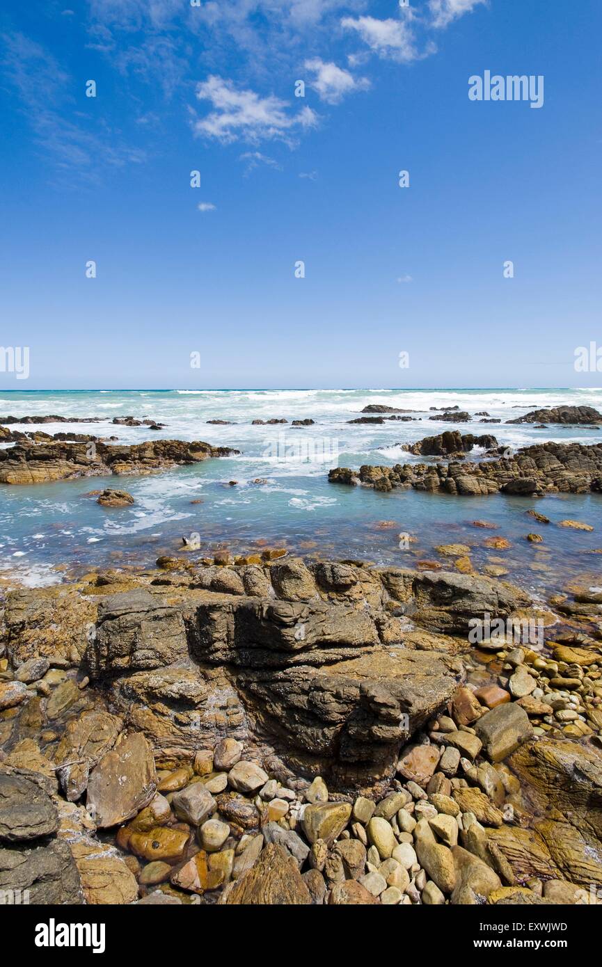 Rock costa a Cape Agulhas, Sud Africa Foto Stock
