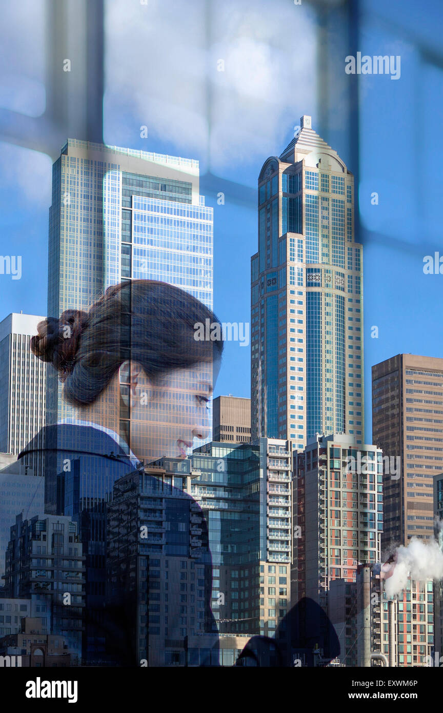 La nuova tecnologia, persona d'affari, persone di affari Foto Stock