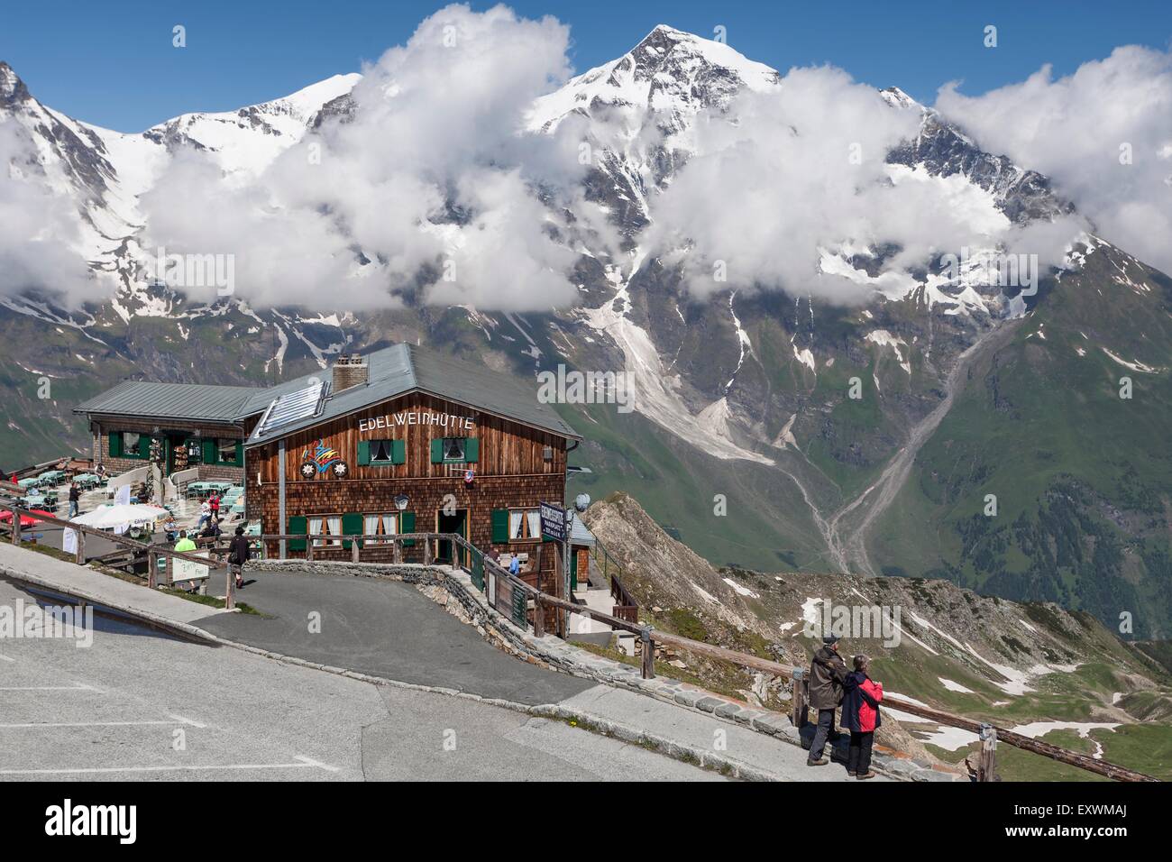 Edelweiss capanna a Grossglockner Strada alpina, Austria Foto Stock