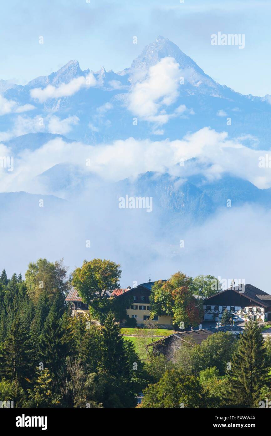 Vista dal Gaisberg a Watzmann, sulle Alpi di Berchtesgaden Foto Stock