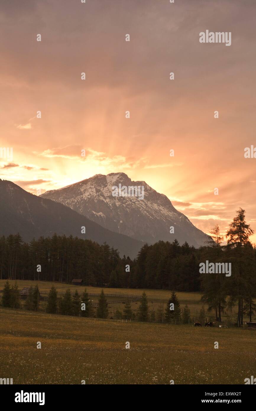 Hohe Munde, montagne di Mieming, Tirolo, Austria, Europa Foto Stock