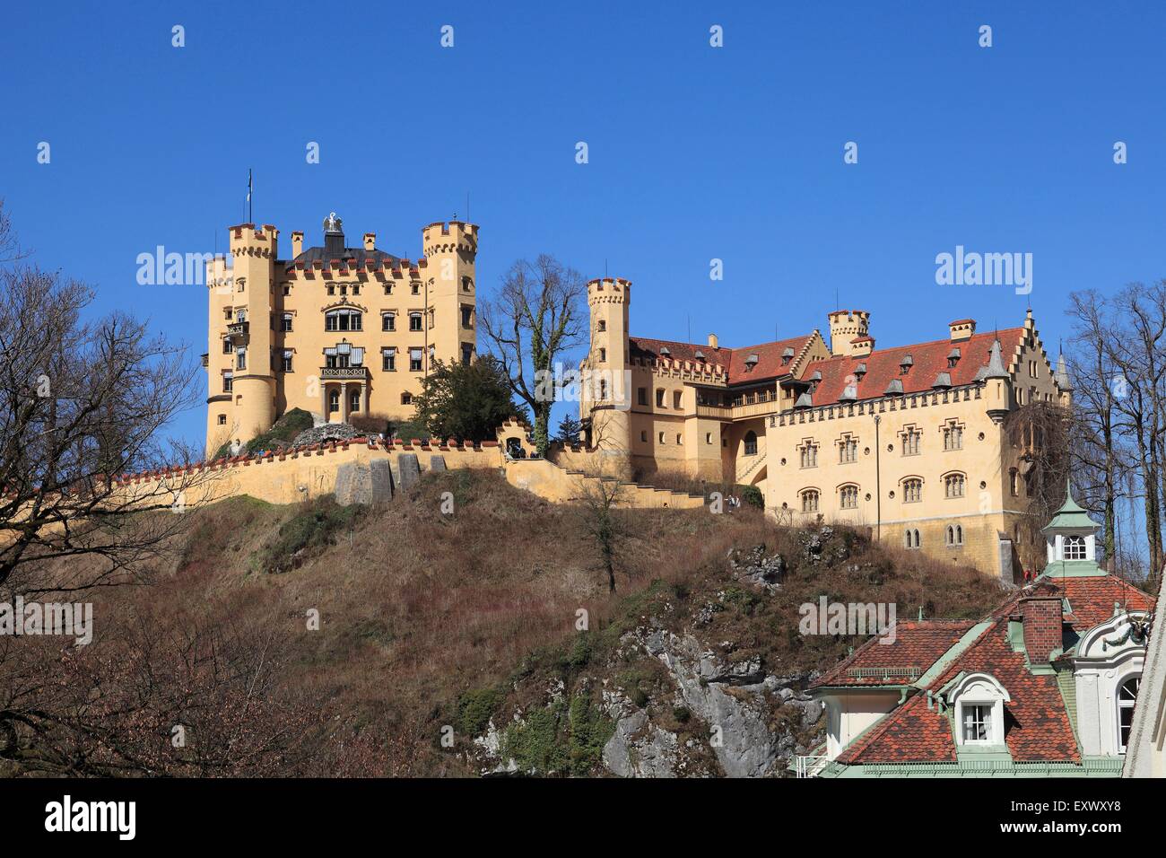 Castello di Hohenschwangau, Allgaeu, Baviera, Germania, Europa Foto Stock