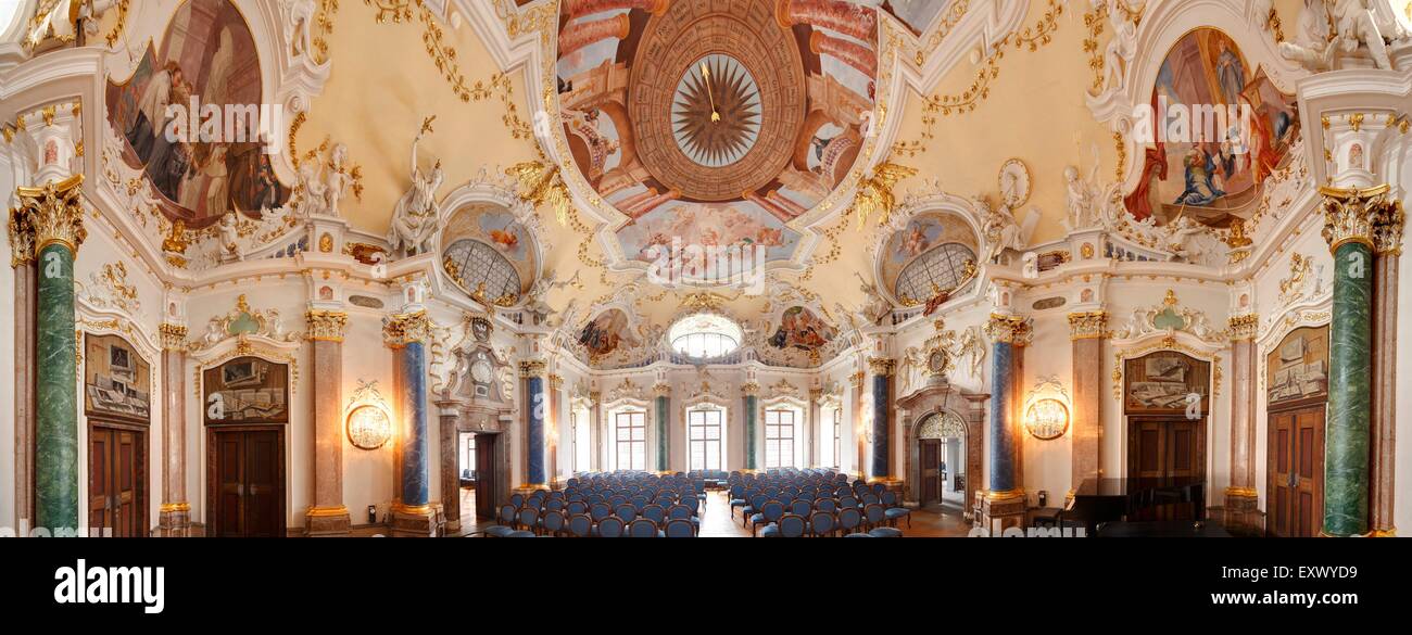 Kaisersaal, Abbazia San Mang, Fuessen, Baviera, Germania, Europa Foto Stock