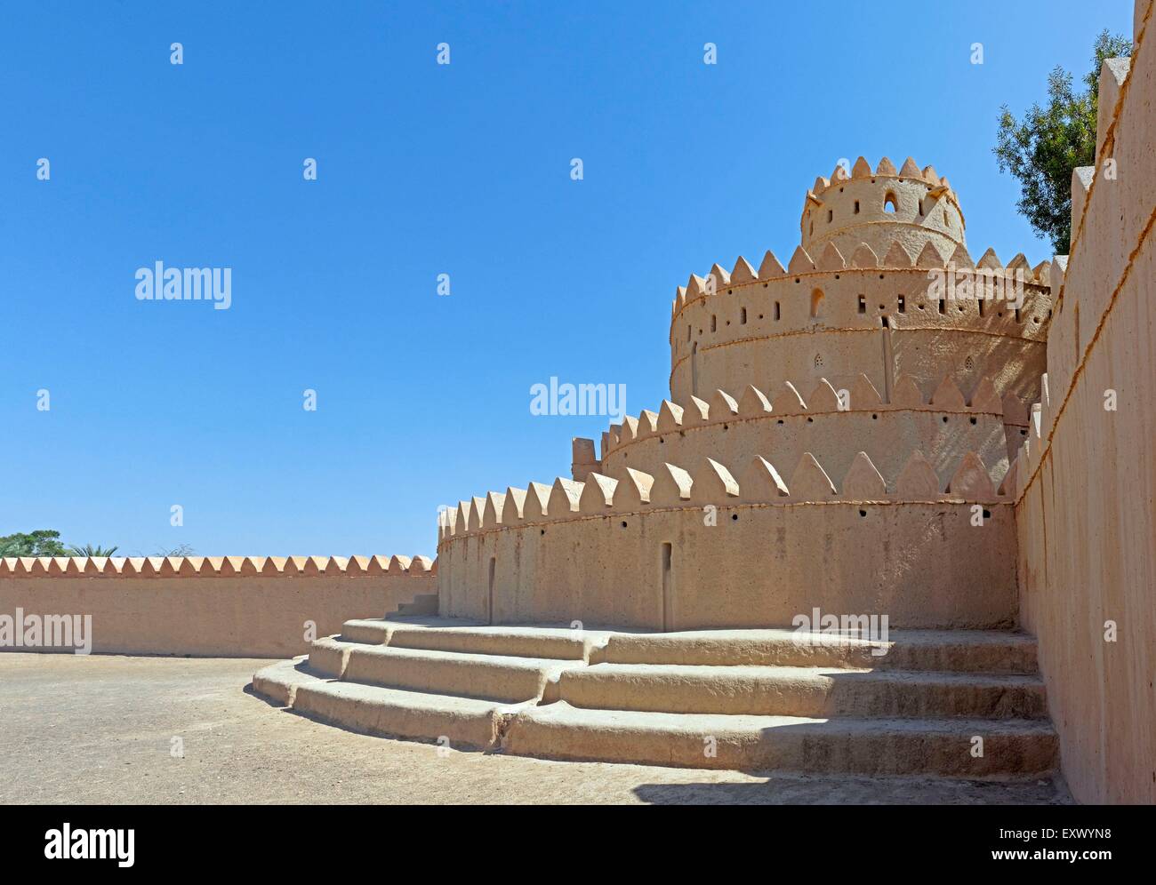 Al Jahili Fort, Al Ain, Abu Dhabi, Emirati Arabi Uniti Foto Stock