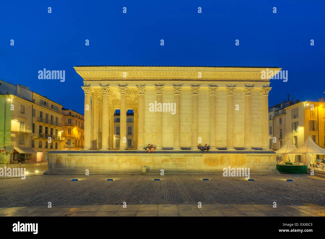 La Maison Carrée, Nimes, Francia, Europa Foto Stock