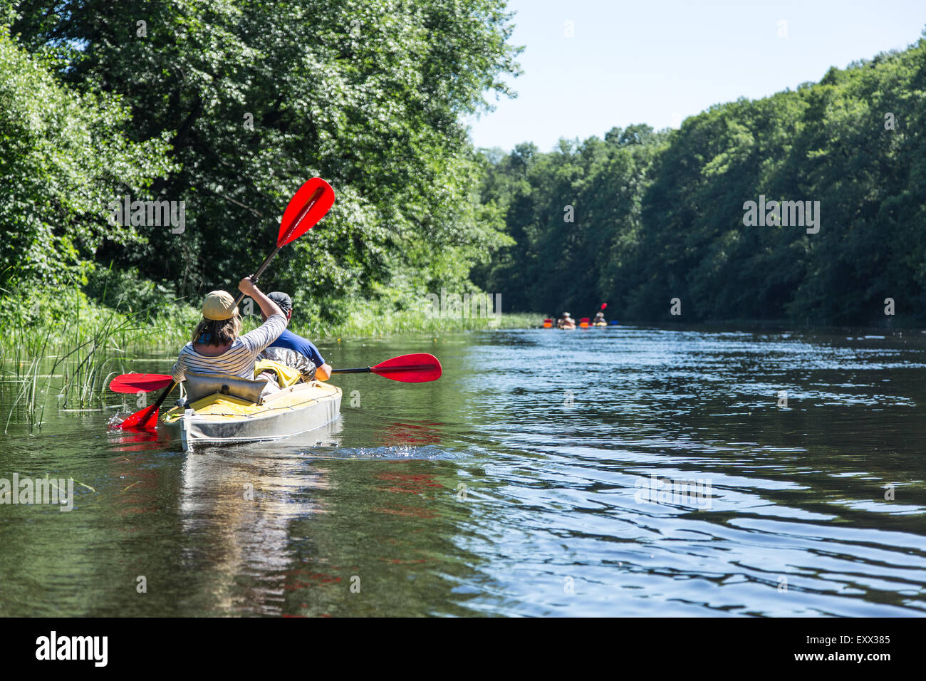 Il Rafting sul fiume Vorskla. Foto Stock