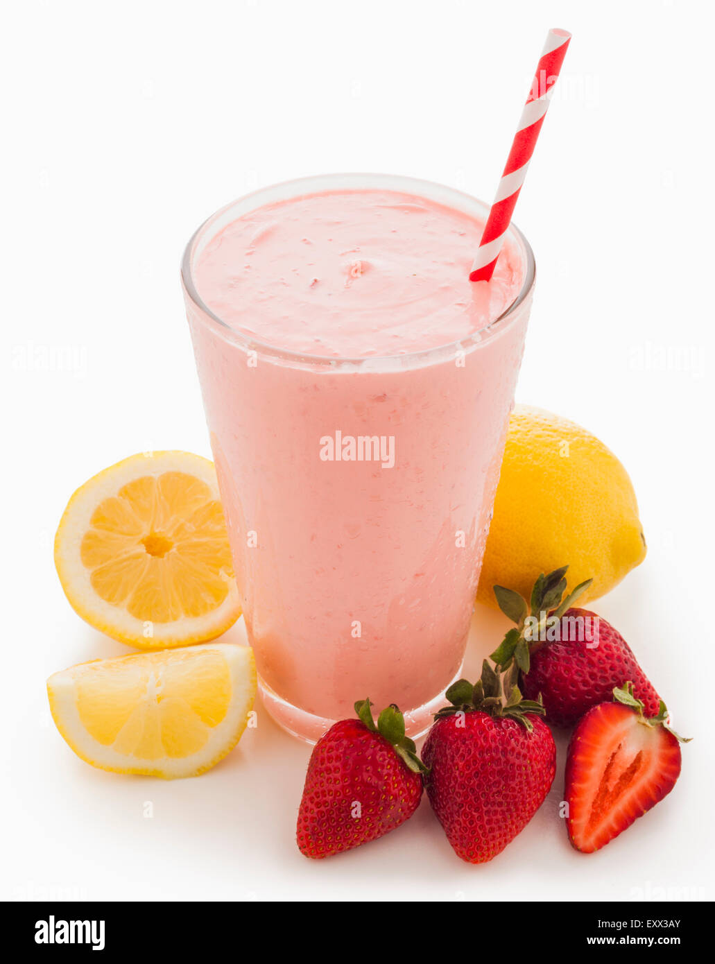 Limone e frullato fragole Foto Stock