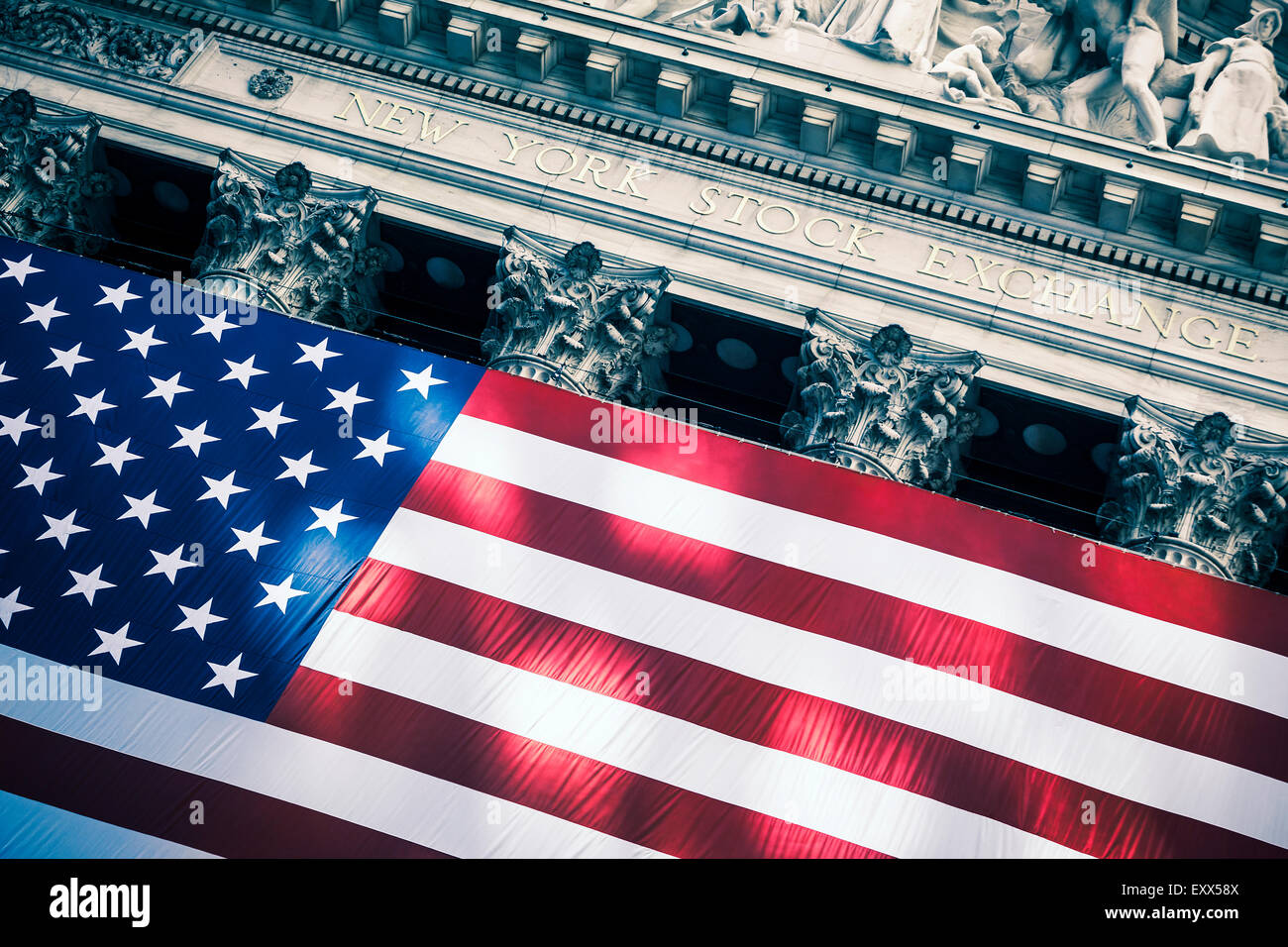 Wall Street New York Stock Exchange ingresso Foto Stock