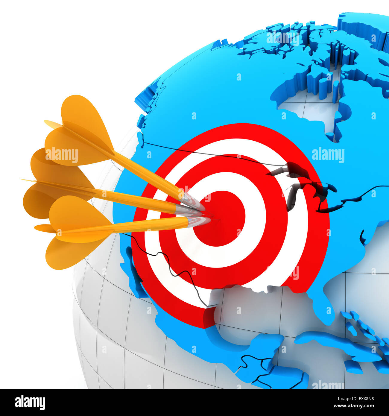 Mappa USA con destinazione Foto Stock