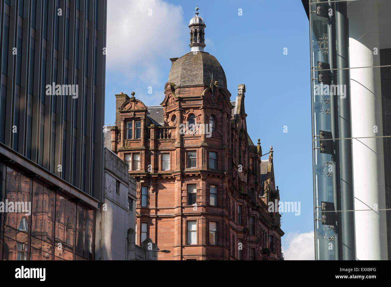 Castle Chambers, un esempio di architettura vittoriana nel centro di Glasgow, West Regent Street, Scozia, Regno Unito Foto Stock