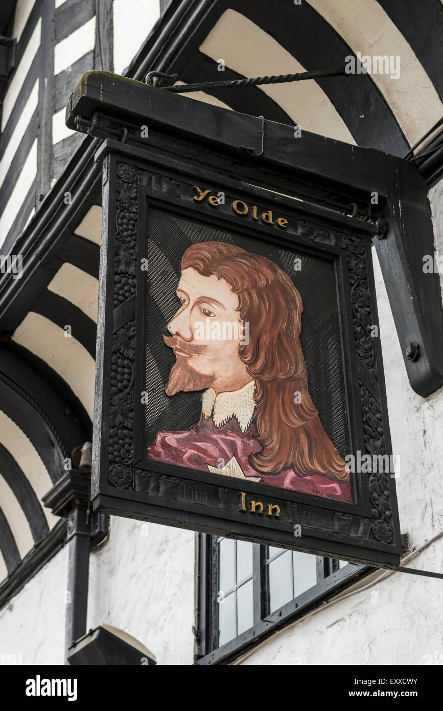 Pub segno, Chester, England, Regno Unito Foto Stock