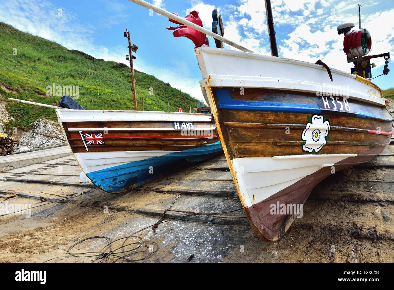 Flamborough Head di atterraggio del Nord Foto Stock