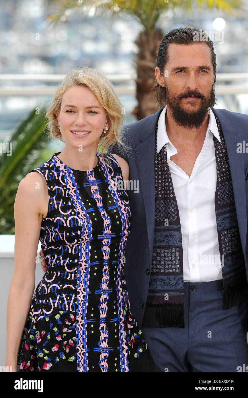 Sessantottesima annuale di Cannes Film Festival - 'Sea di alberi' - Photocall con: Naomi Watts, Matthew McConaughey dove: Cannes, Francia Quando: 16 Maggio 2015 Foto Stock