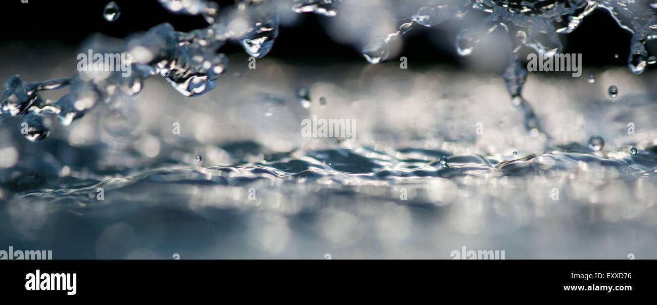 Close-up di spruzzi d'acqua Foto Stock