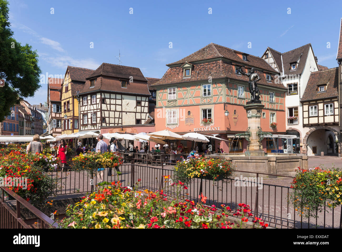 Città vecchia di Colmar, Alsazia, Francia, Europa Foto Stock