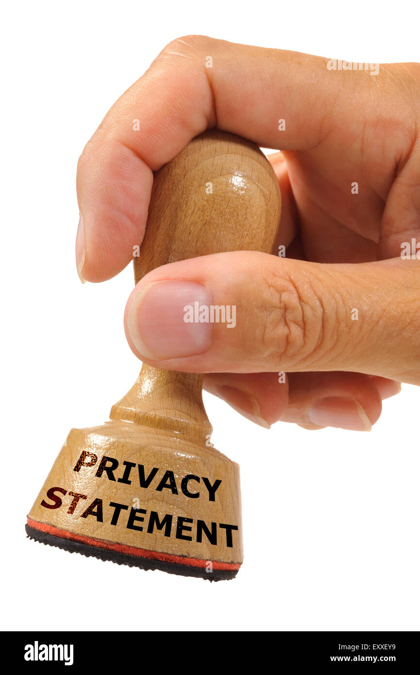 Dichiarazione sulla privacy contrassegnati sul timbro di gomma Foto Stock