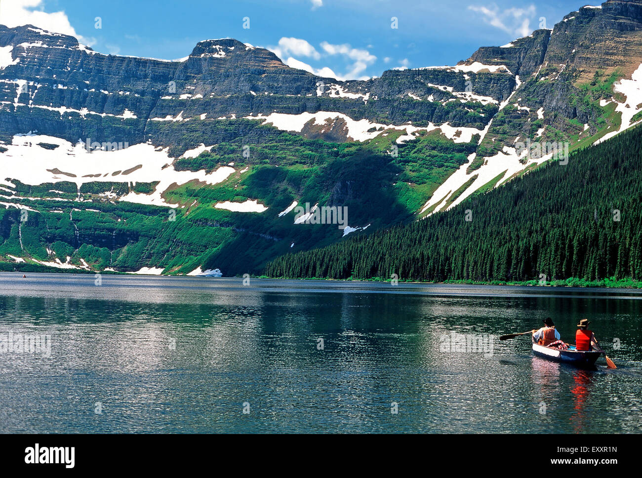 Pesca sul lago di Cameron,Waterton Lakes National Park, Alberta Foto Stock