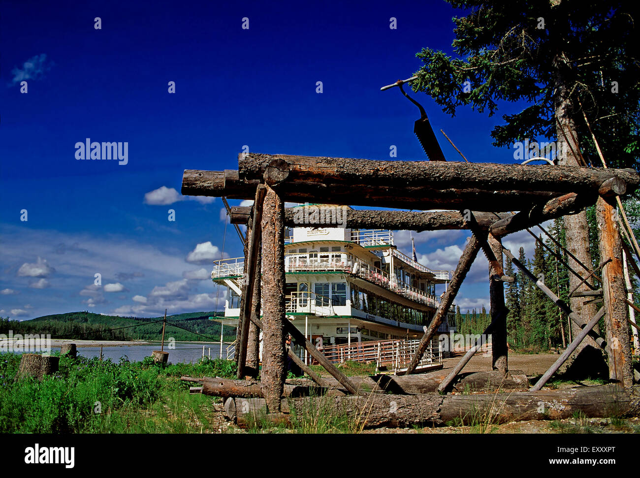 Una frusta sega, Riverboat scoperta,Fairbanks,Alaska Foto Stock