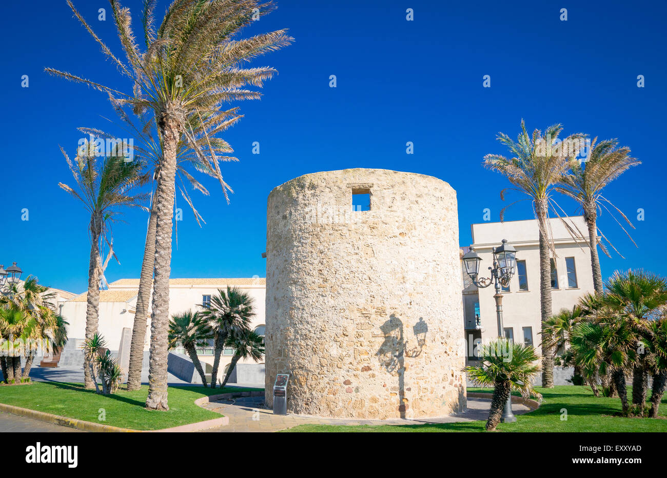 Uno di Sardegna la più bella città medievale, Alghero Foto Stock