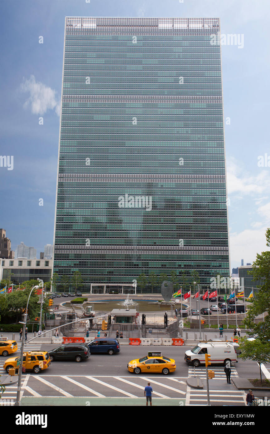 Sede del palazzo delle Nazioni Unite a New York City Foto Stock