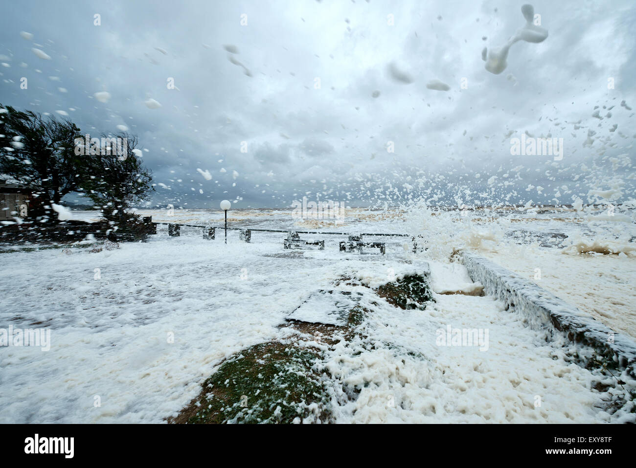 Annuale di primavera e tempesta uragano in Uruguay. Provincia di Maldonado, Piriapolis litorale Foto Stock