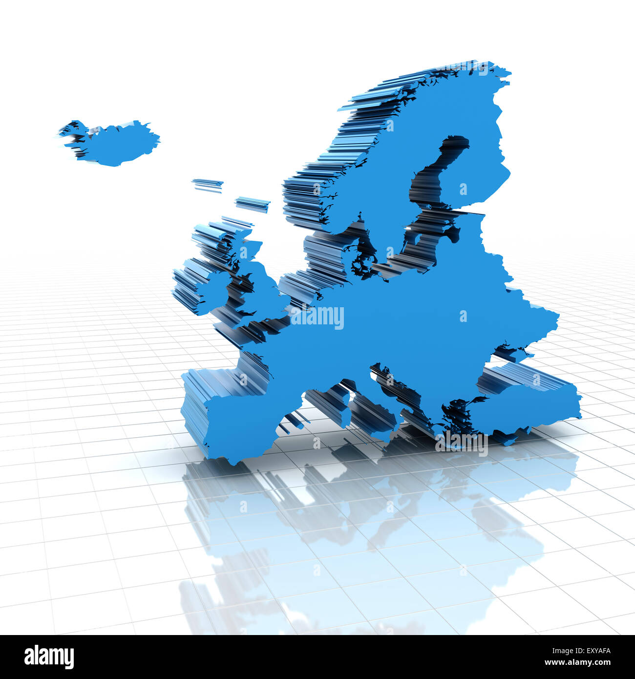 Mappa di estruso di Europa Foto Stock