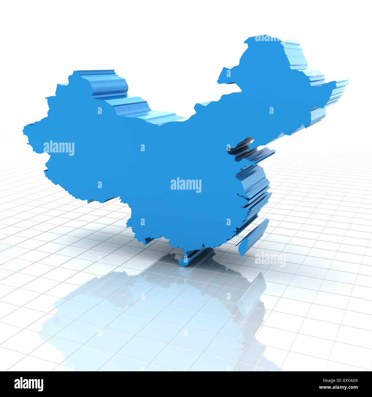 Mappa di estruso di Cina Foto Stock