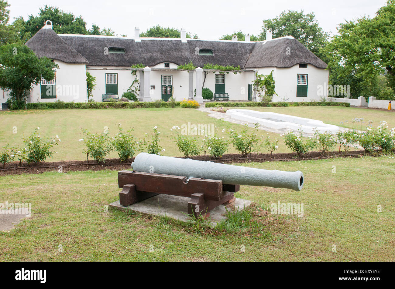 Il Drosdy, un edificio storico in Swellendam nella provincia del Capo occidentale del Sud Africa Foto Stock