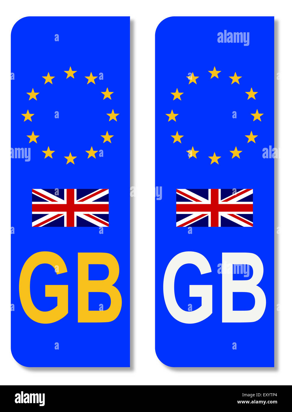 Numero di targa di identificazione per GB su una piastra di unione Foto Stock