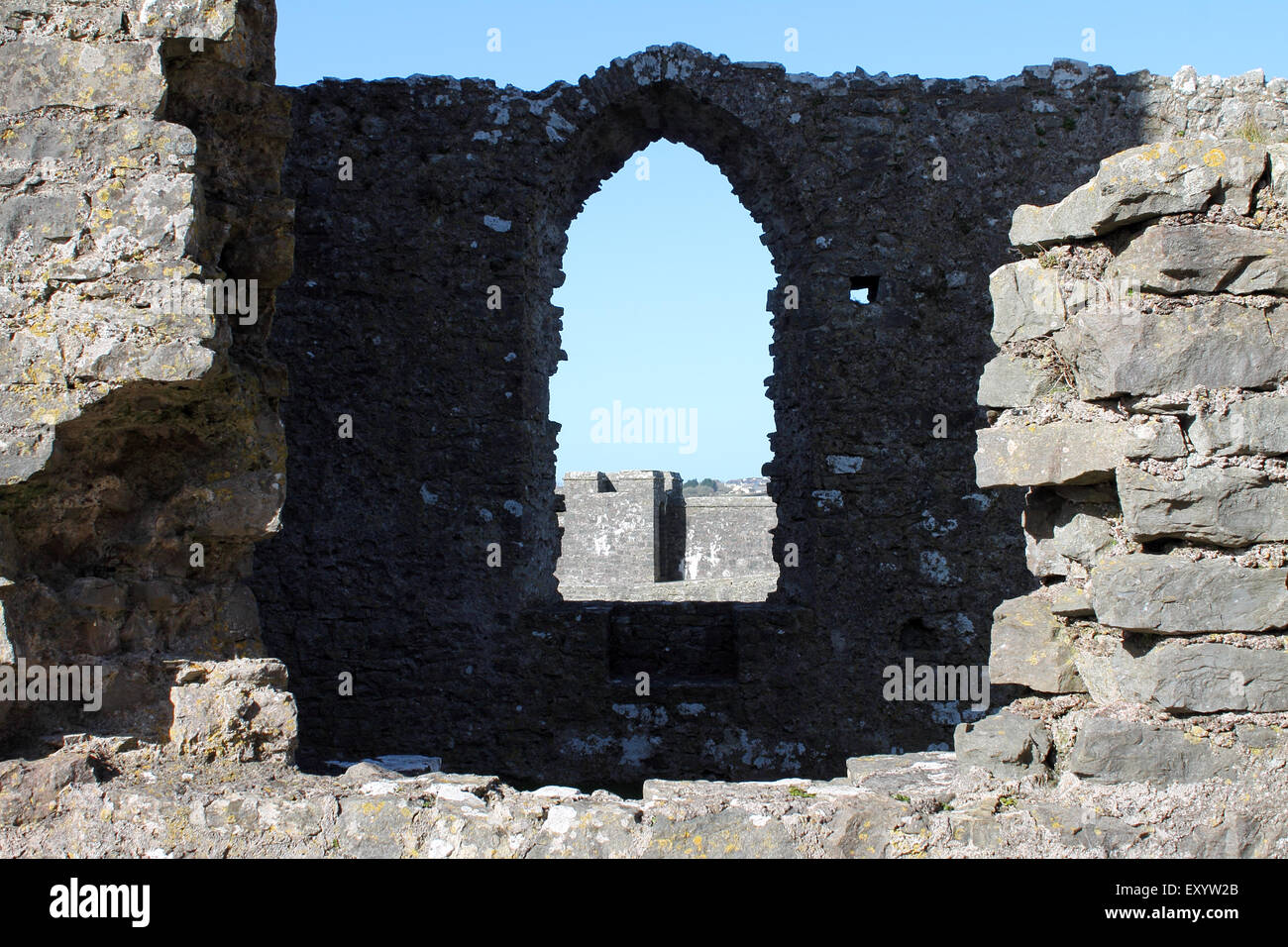 Pembroke Castle, Pembrokeshire, West Wales. Regno Unito Foto Stock