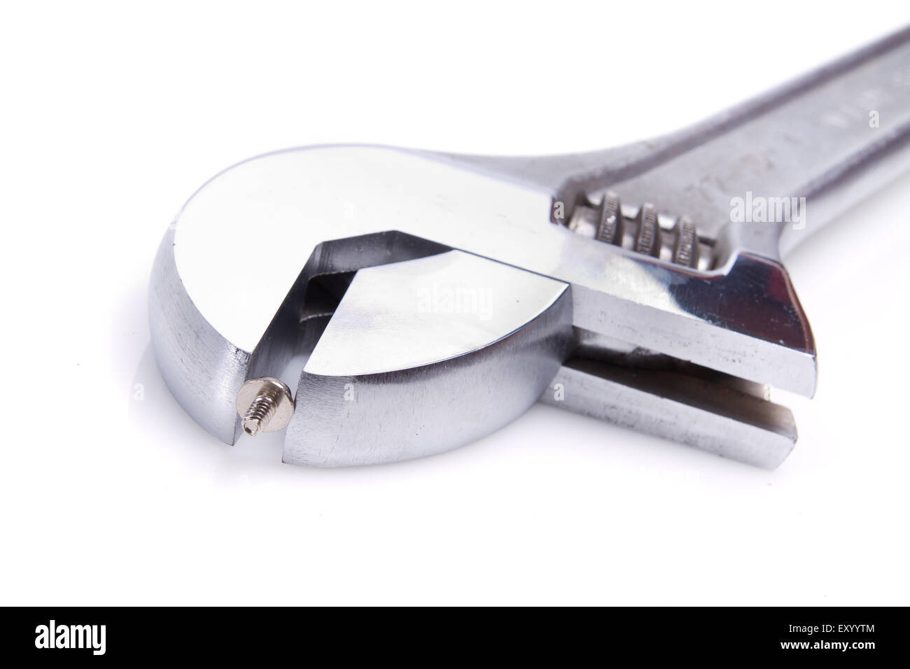 Chrome e dado piccolo, su un studio shot Foto Stock