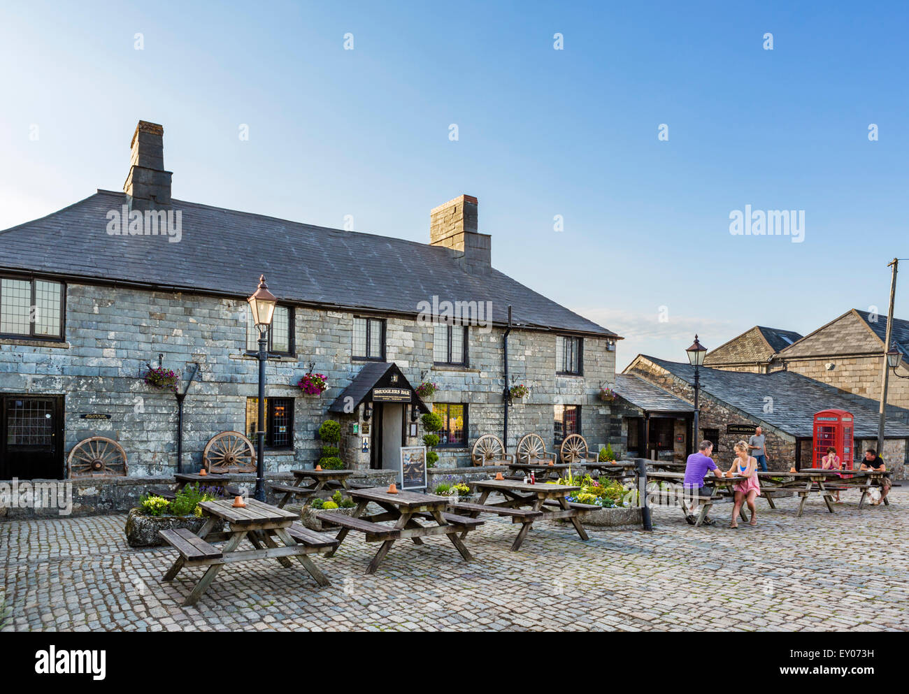 Jamaica Inn, reso famoso da Daphne du Maurier romanzo, Bolventor, Bodmin Moor, Cornwall, Regno Unito Foto Stock