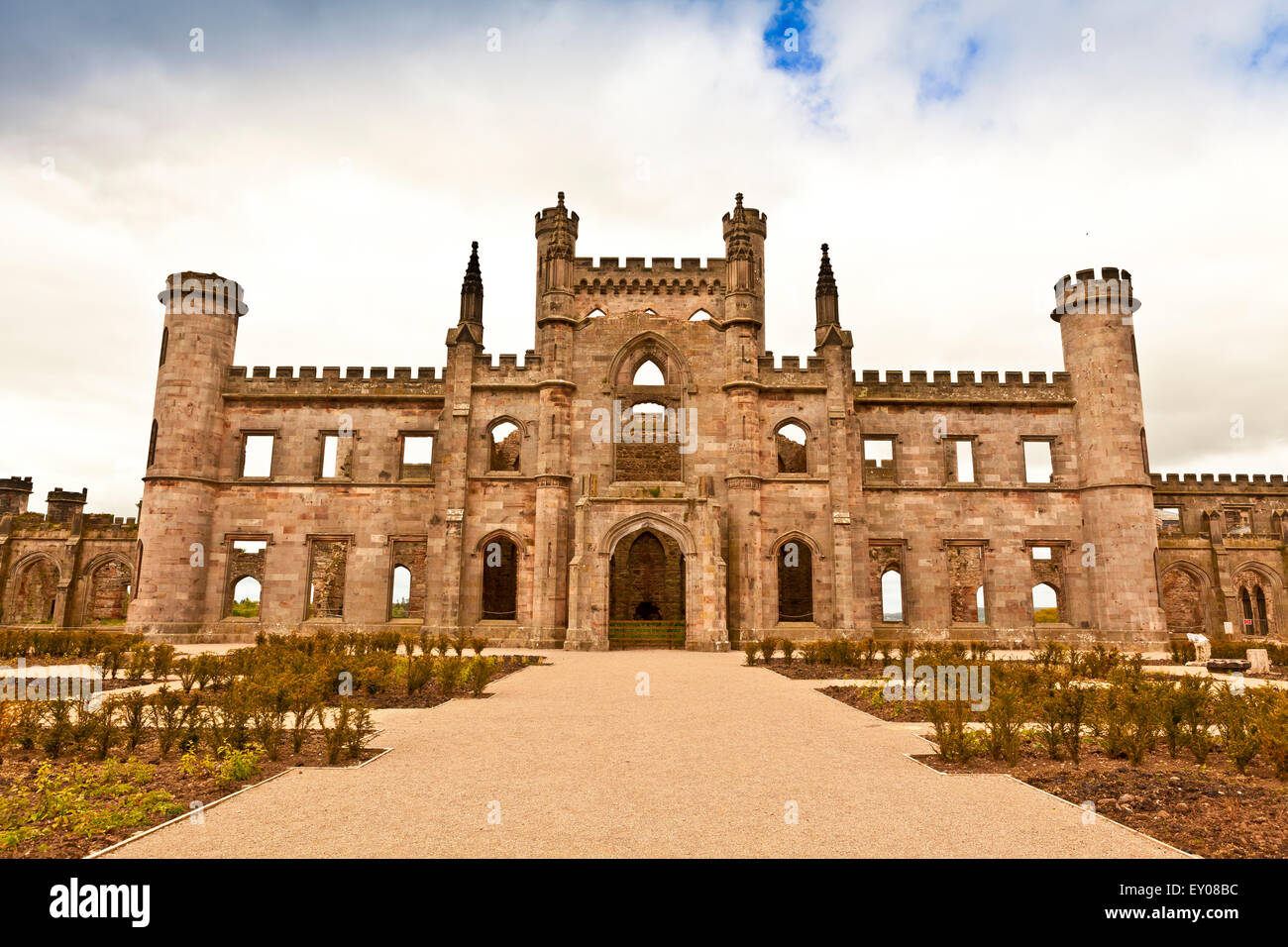 Rovine del Castello di Lowther in Cumbria, nel Regno Unito. Foto Stock