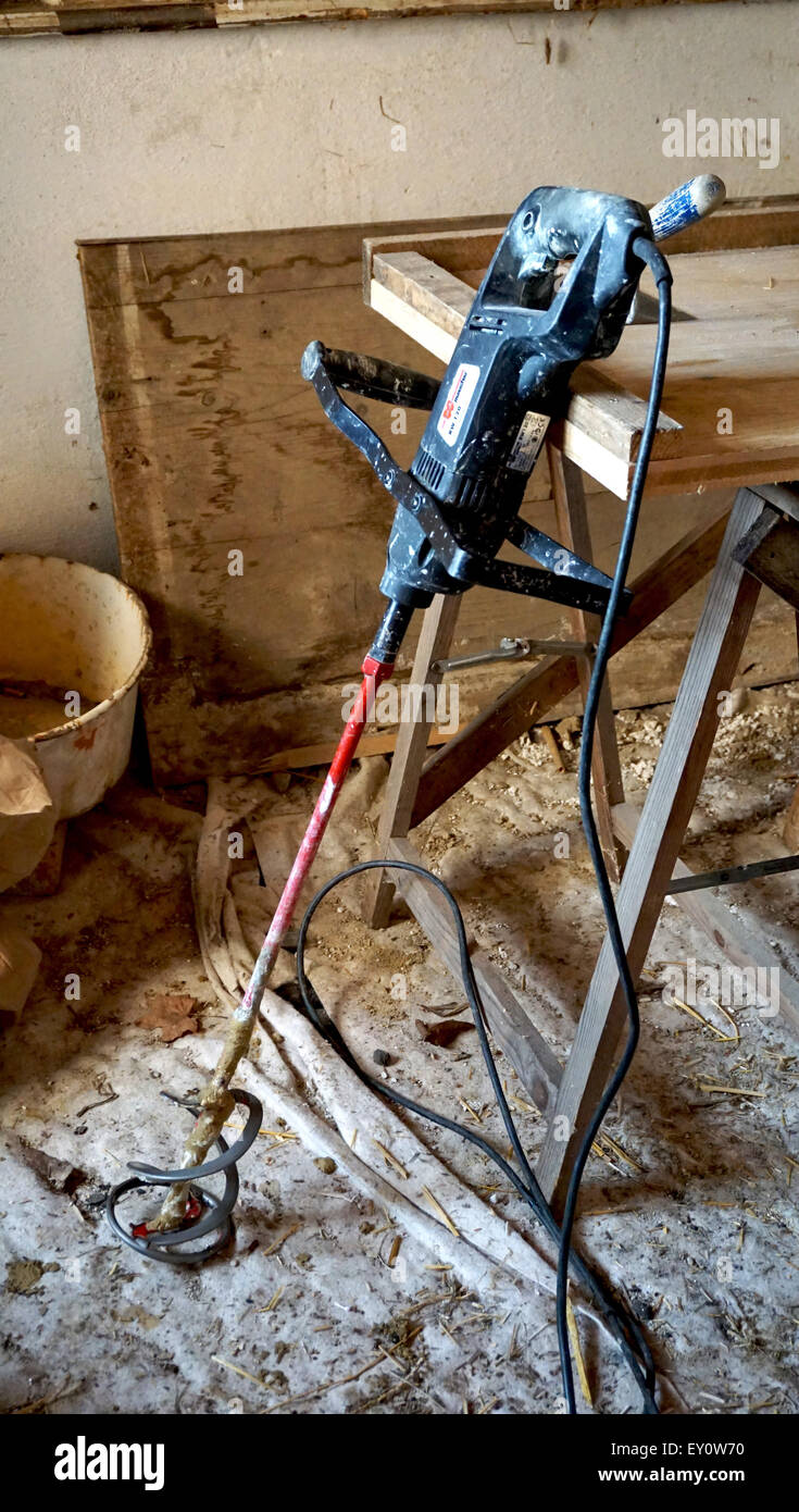 Strumento per la miscelazione di argilla in loco Foto Stock