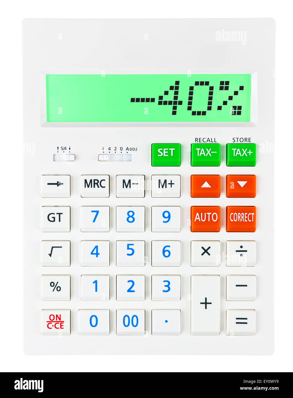 Calcolatrice con -40 Foto Stock