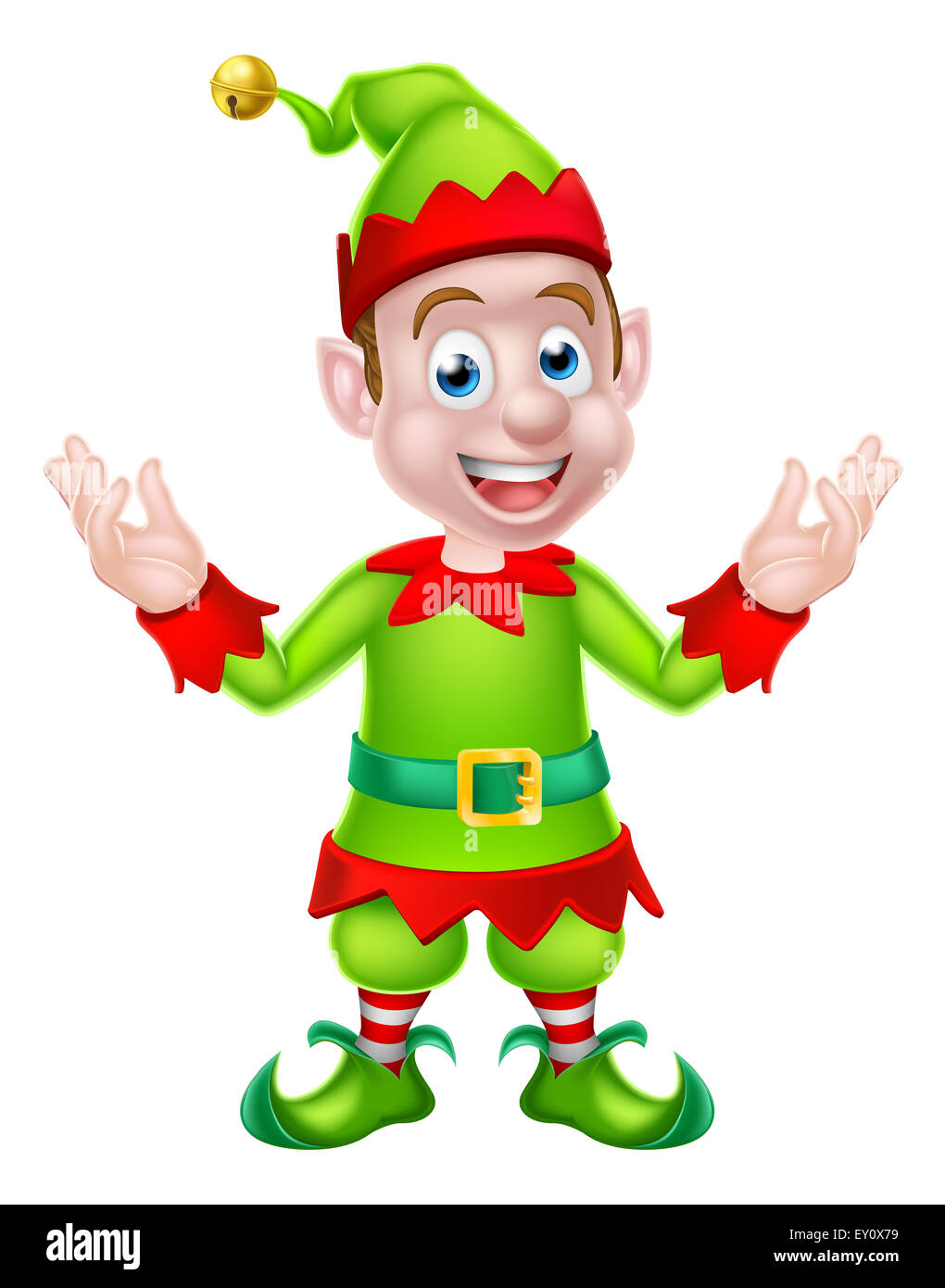 Cartoon Christmas Elf o Santa helper di Natale Foto Stock