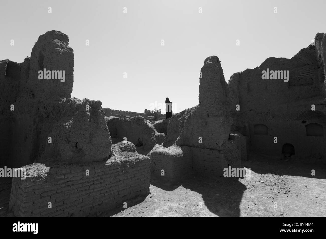 Rovine di Rayen cittadella del medioevo in Iran Foto Stock