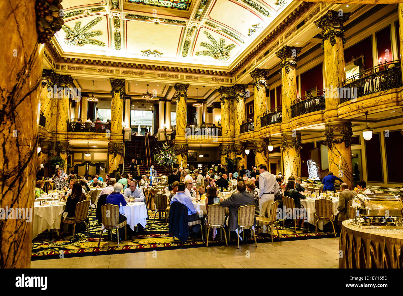 Brunch Champagne, la Rotonda, Jefferson Hotel, 101 West Franklin Street, Richmond, Virginia Foto Stock