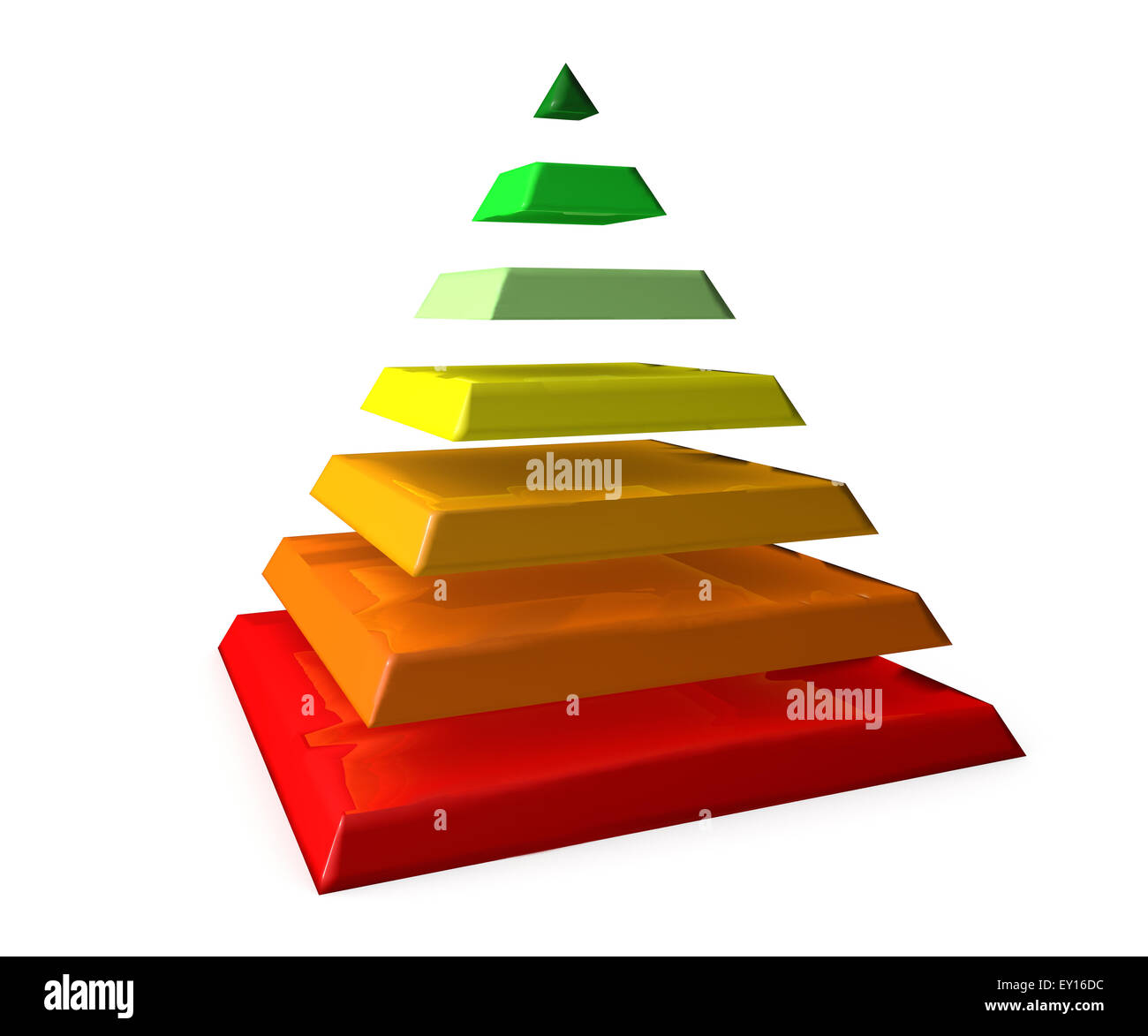 Piramide a 3d'illustrazione, l'energia e la piramide alimentare Foto Stock