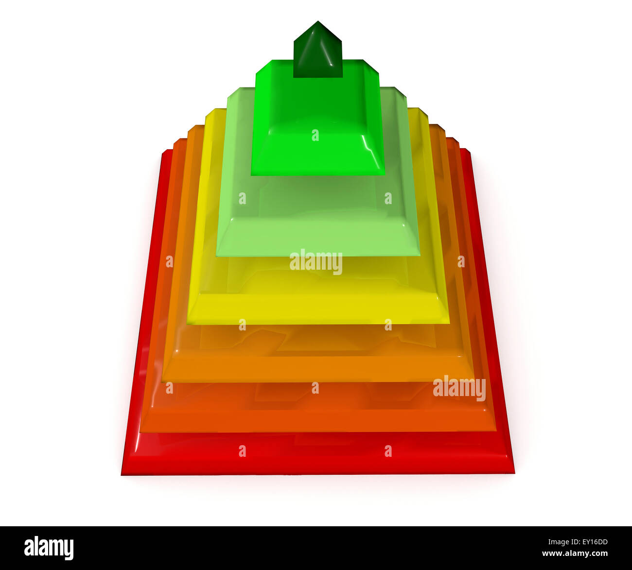 Piramide a 3d'illustrazione, l'energia e la piramide alimentare Foto Stock